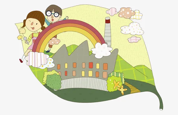 彩虹风景图免抠