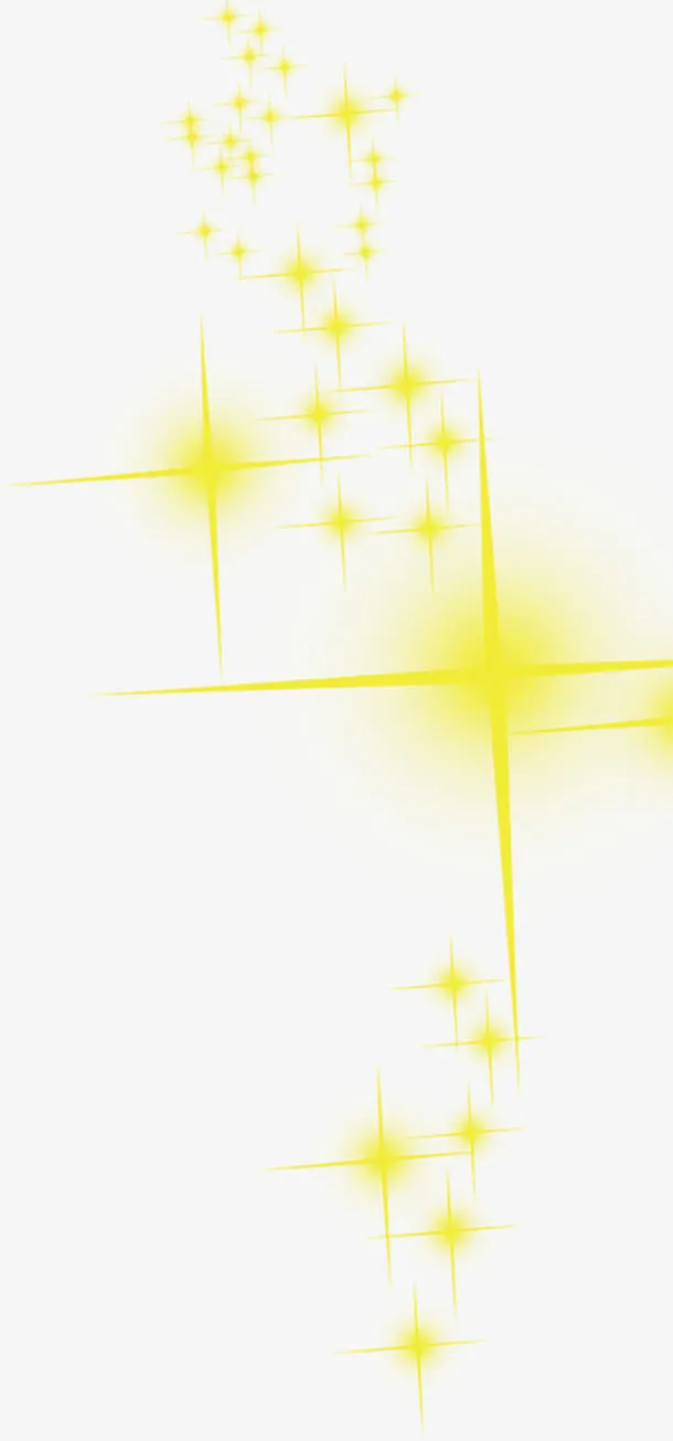 中秋节黄色漂亮星光免抠