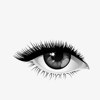 手绘创意合成黑白分明的大眼睛免抠