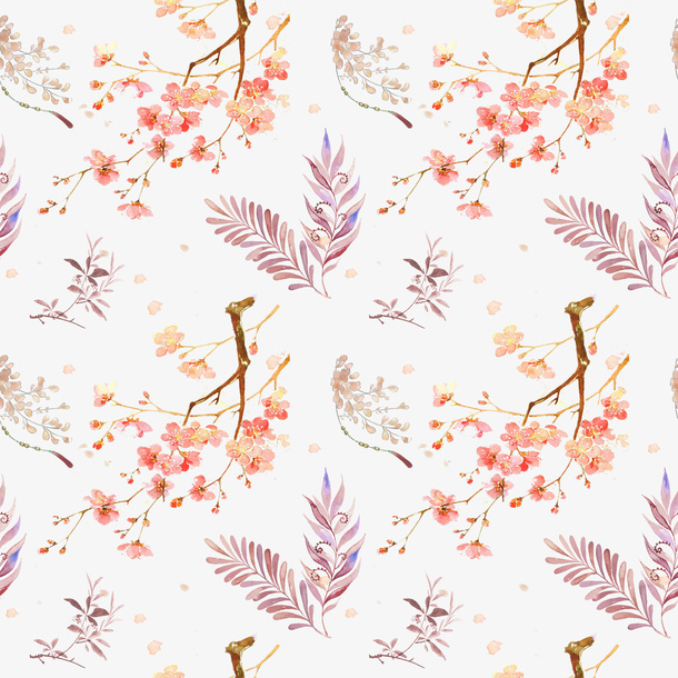 四季花纹梅花竹子兰花菊花免抠