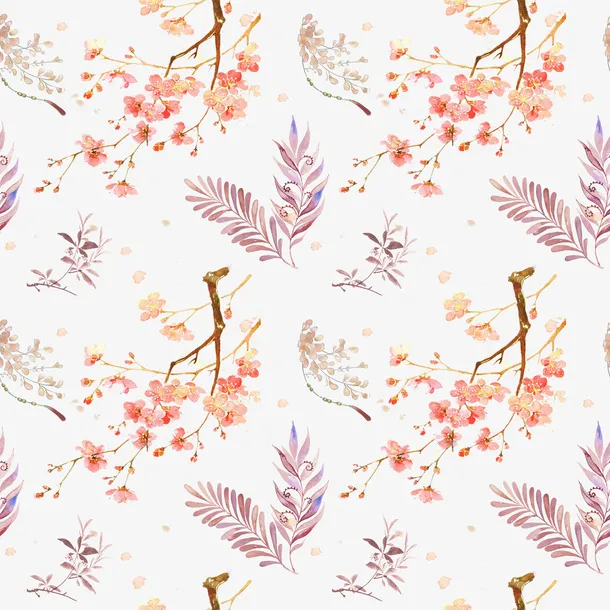 四季花纹梅花竹子兰花菊花免抠