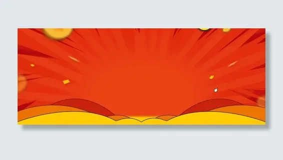 红色卡通童趣背景banner装饰高清