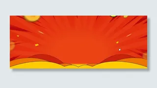 红色卡通童趣背景banner装饰高清