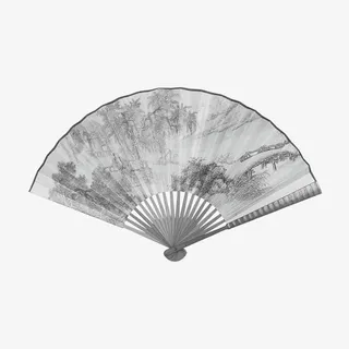 水墨扇子免抠