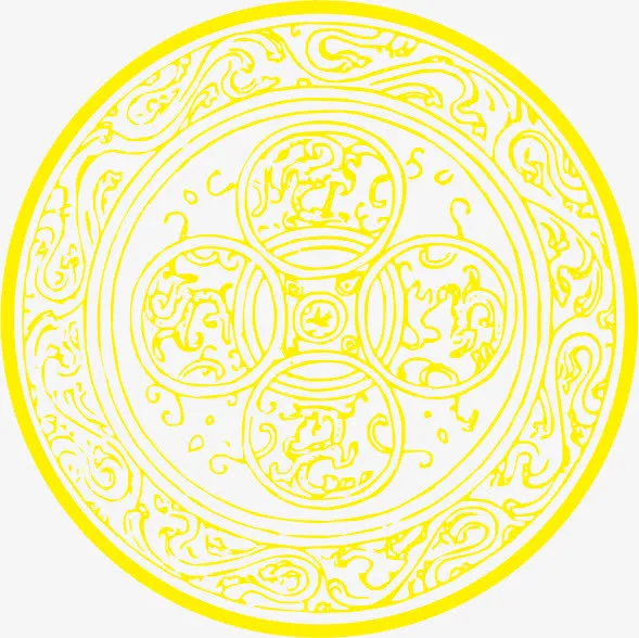 传统圆形图案免抠