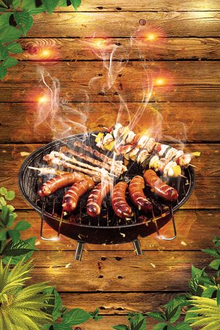 夏季烧烤派对餐饮美食海报高清
