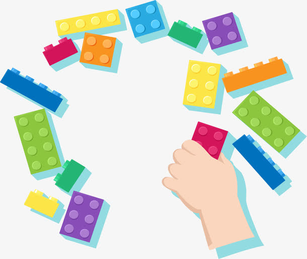 手里的乐高积木免抠