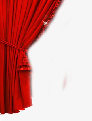 红色新年晚会幕布装饰免抠