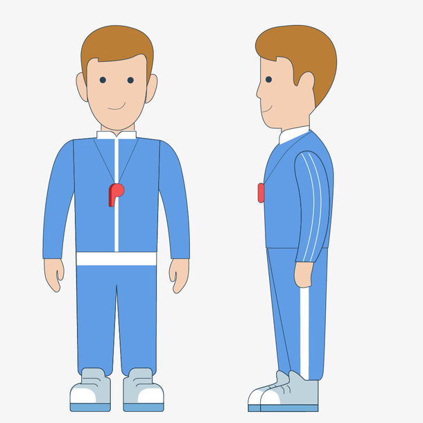 卡通装饰人物介绍海报设计教练免抠