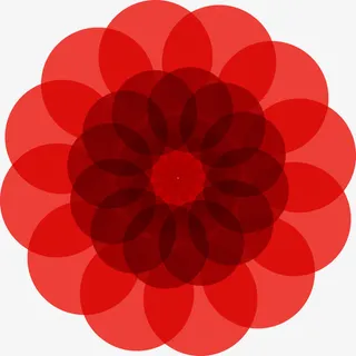 红色几何花朵图免抠