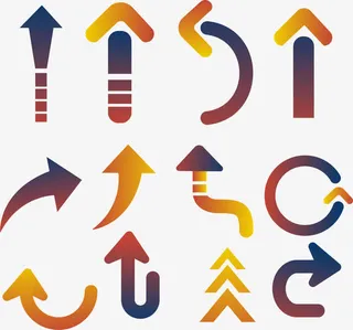 渐变色流程箭头免抠