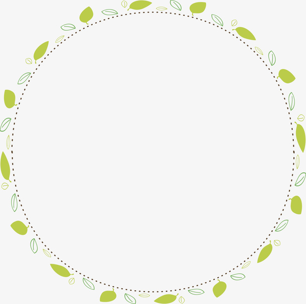 绿色清新春季草圈免抠