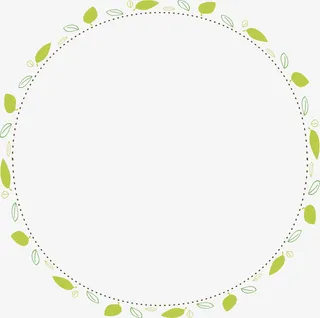 绿色清新春季草圈免抠