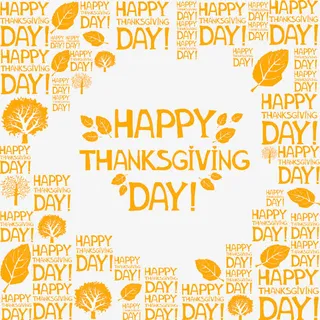 感恩节橙叶矢量免抠