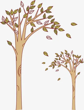 树木树叶春季背景矢量素材