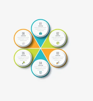 圆形花瓣信息图表免抠