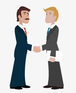 卡通商务人士握手免抠