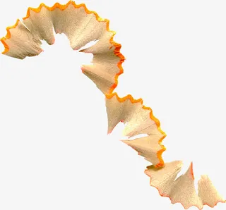 橙色长条铅笔屑免抠