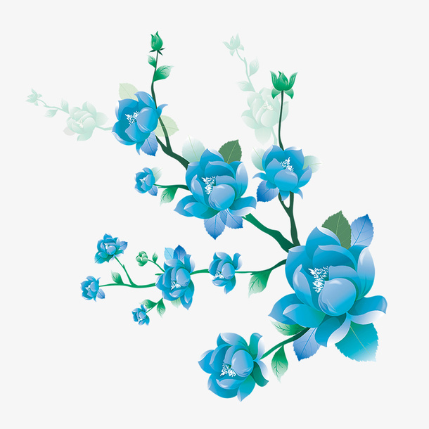 PNG兰花树枝花瓣免抠