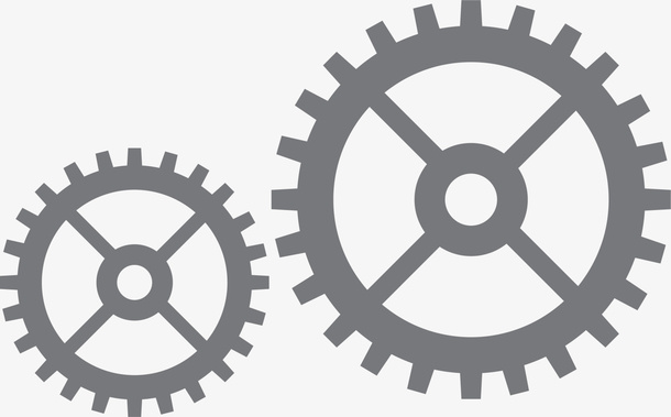 灰色卡通齿轮免抠