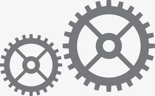 灰色卡通齿轮免抠