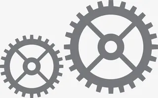 灰色卡通齿轮免抠