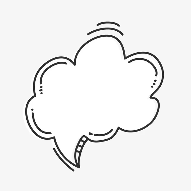 白色云朵气泡文案背景免抠