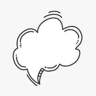 白色云朵气泡文案背景免抠