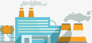 扁平化矢量工厂废气图免抠
