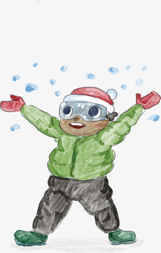 撒雪的小男孩免抠