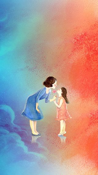 彩色渐变插画妇女节PS源文件H5背景素材高清