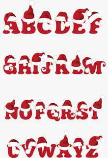 圣诞节24英文字母免抠