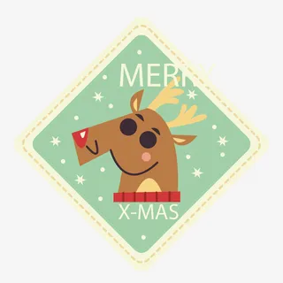圣诞麋鹿卡片设计素材免抠