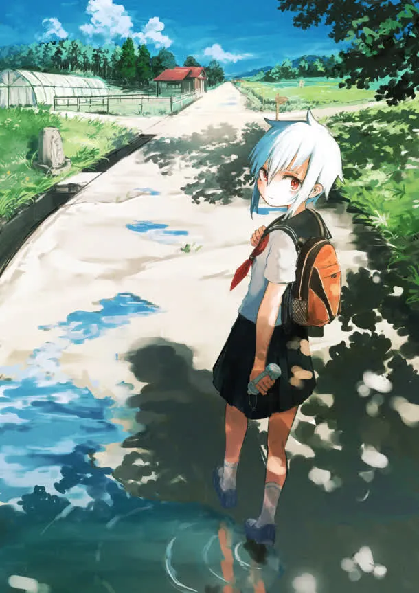 衣发校服少女动漫插画免抠