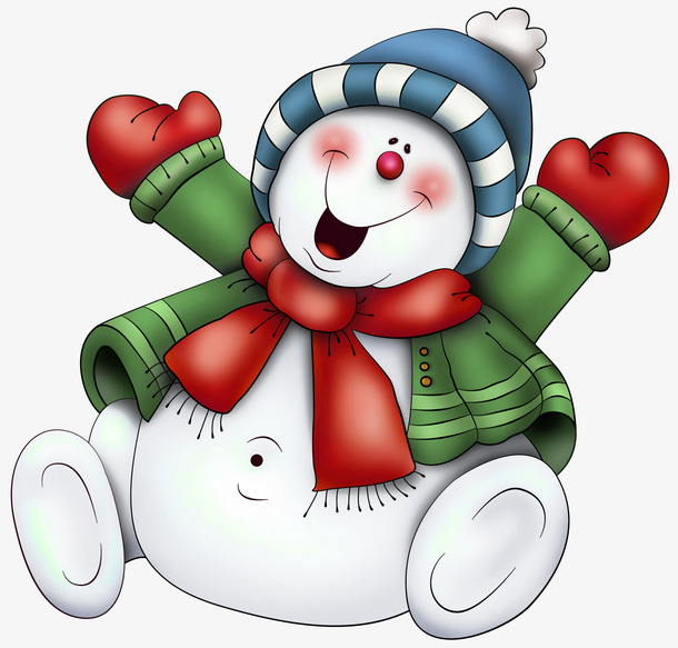 卡通笑咪咪的雪人免抠