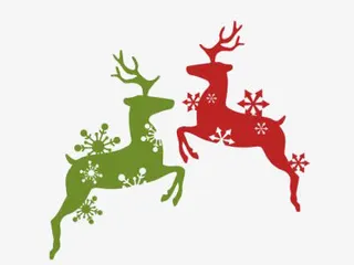 雪花麋鹿圣诞海报免抠