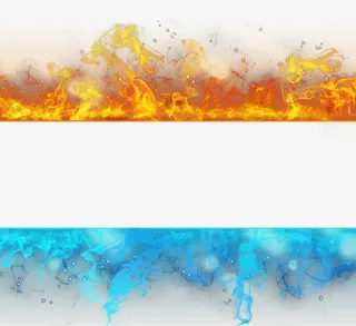 创意手绘冰火动态边框免抠