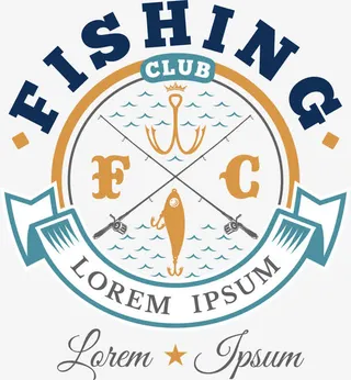 小鱼徽章矢量图免抠