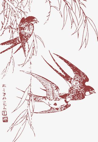 燕窝小鸟创意养生免抠