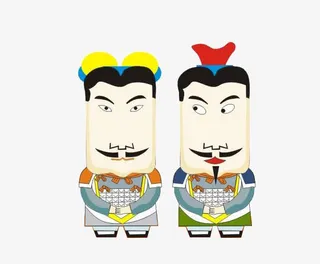 可爱卡通兵马俑士兵素材免抠