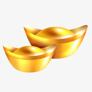 新年写实金元宝元素免抠