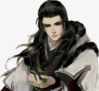 黑色大衣男子古风立绘免抠