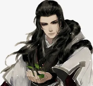 黑色大衣男子古风立绘免抠