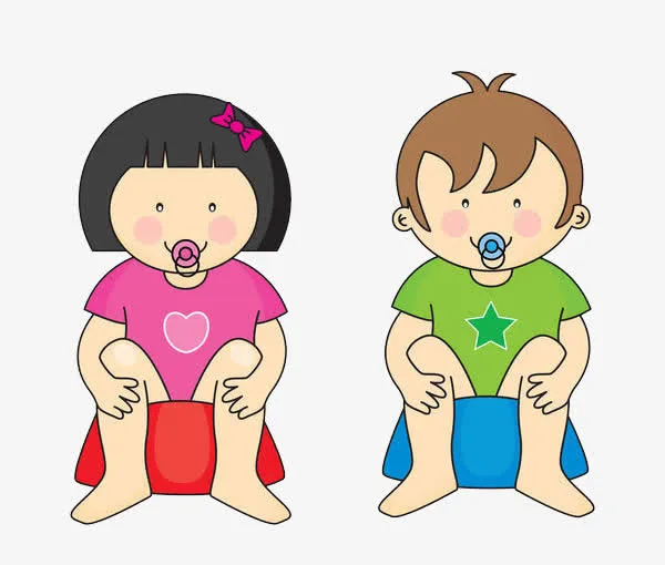 吸奶嘴蹲马桶的小孩免抠