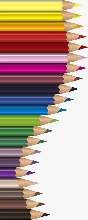 彩色铅笔边框免抠
