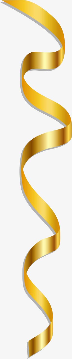 金色绸带标签免抠