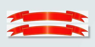 手绘红色冬季促销丝带免抠