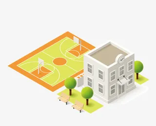 卡通立体建筑免抠