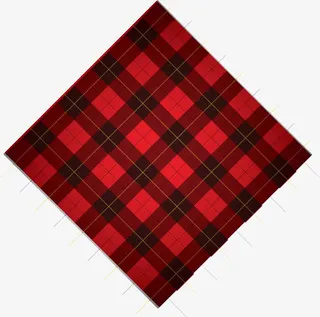 方格图案棉布免抠