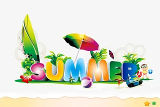 夏天 summer 彩色 艺术免抠